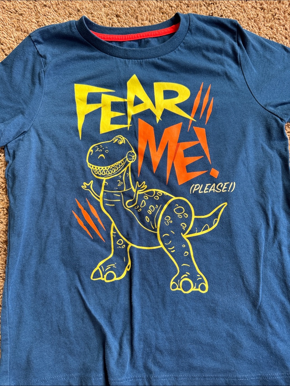 Kids Navy Blue Dino Graphic Tee - Fear Me!